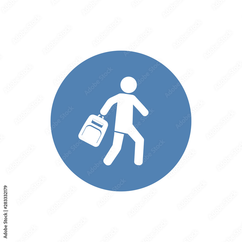 Schoolboy carrying a bag vector icon. Trendy modern vector symbol for web site design or mobile app. Schoolboy carrying a bag vector icon. Trendy modern vector symbol for web site design or mobile app.