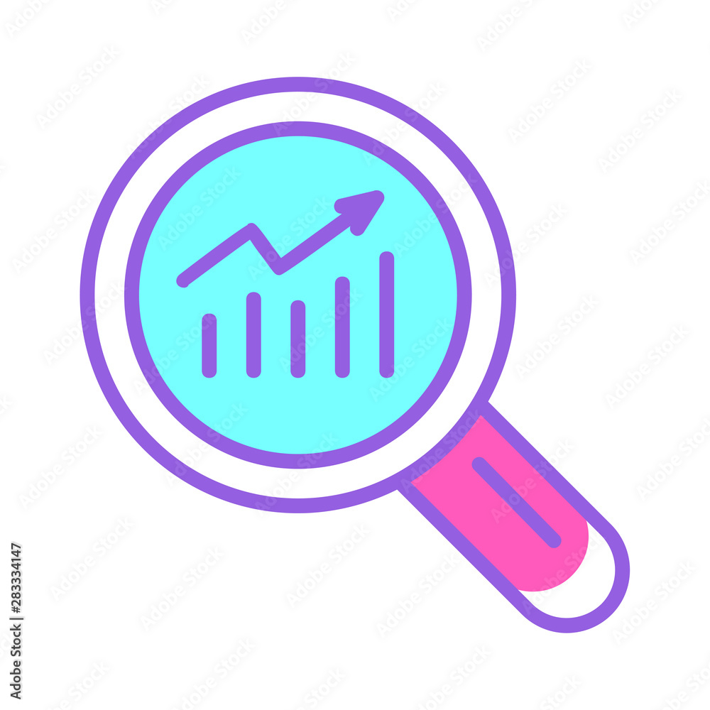 Business analysis line flat icon modern design Business analysis line flat icon modern design