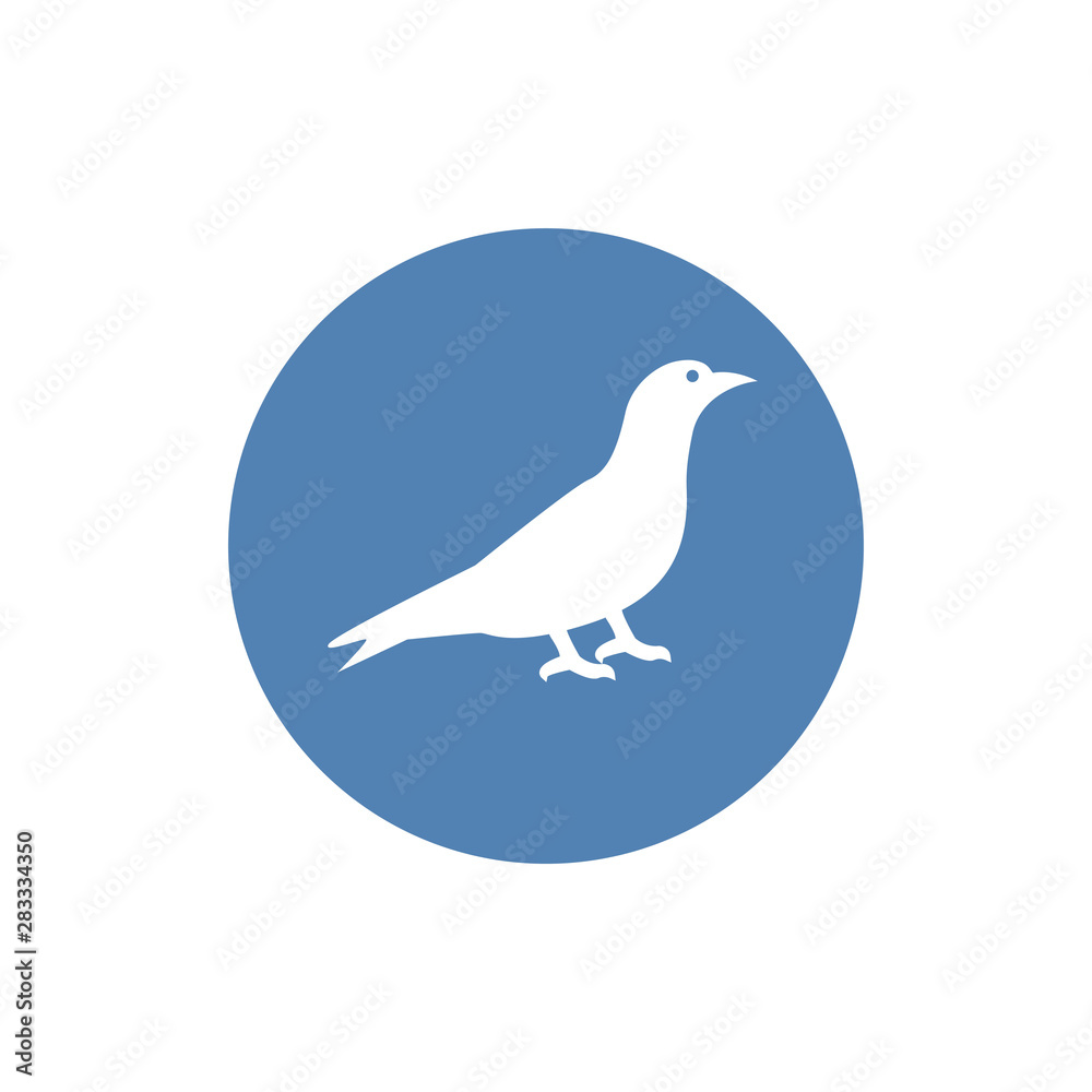 Silhouette of the crow standing. Trendy modern vector symbol for web site design or mobile app. Silhouette of the crow standing. Trendy modern vector symbol for web site design or mobile app.
