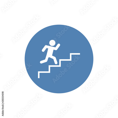 Man stairs icon. For web, business, finance and communication. Vector Illustration.