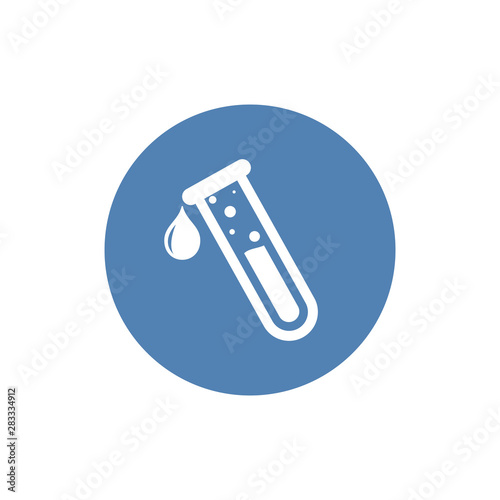 Test tube with drop. medical and chemical icon. Vector illustration.