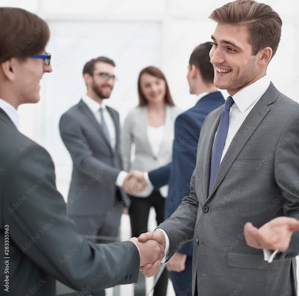 handshake of business partners after the briefing handshake of business partners after the briefing