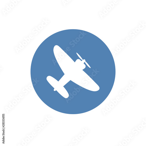 Small plane vector illustration. Single engine propelled aircraft.