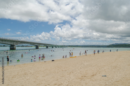 bridge over a beach