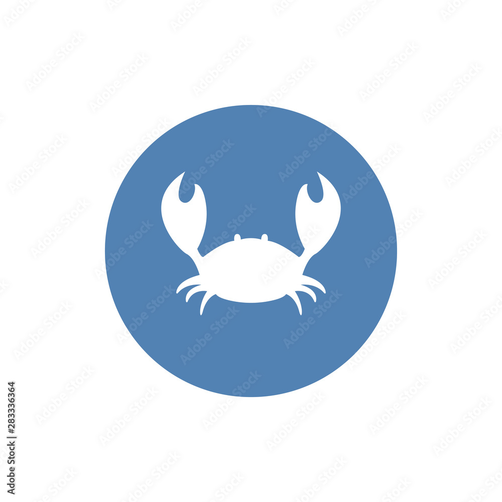 Obraz premium Crab icon. Crab design. Seafood logo. Flat vector illustration on white background. EPS 10