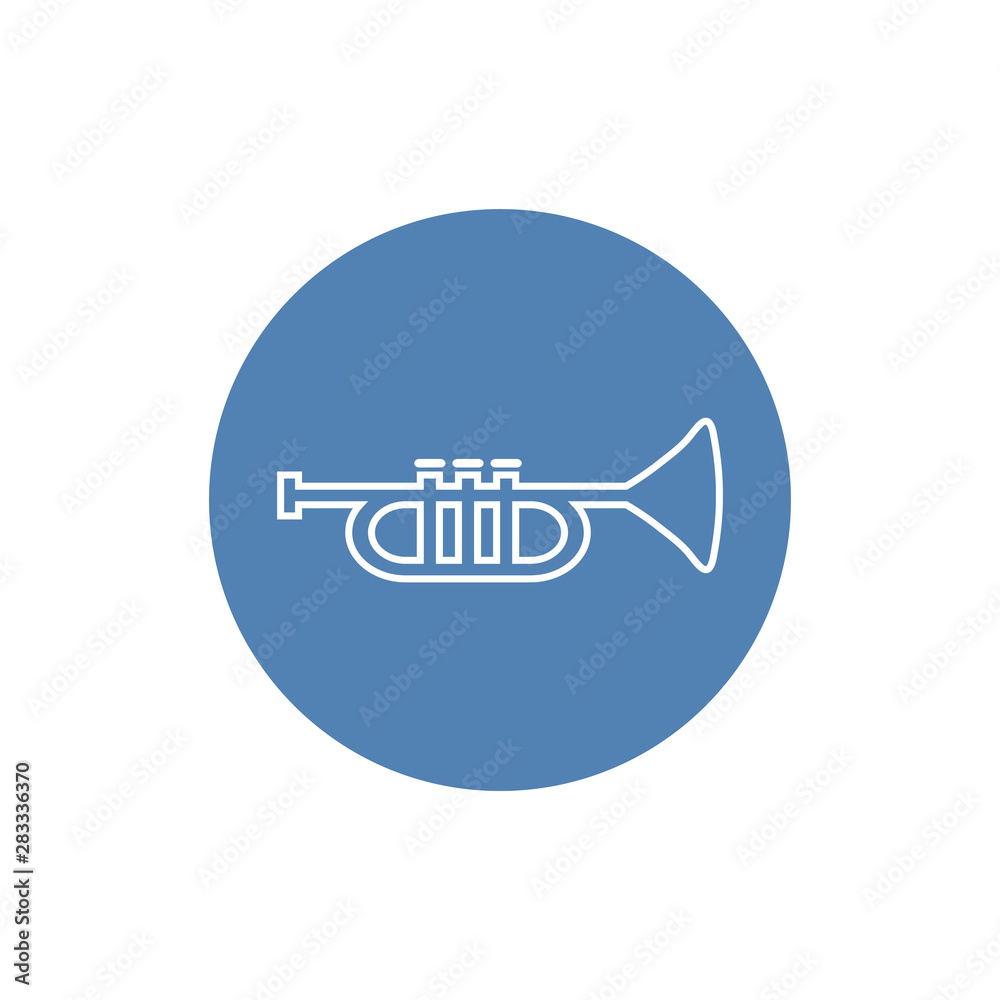 Music trumpet icon. Flat vector illustration on white background. EPS 10 Music trumpet icon. Flat vector illustration on white background. EPS 10