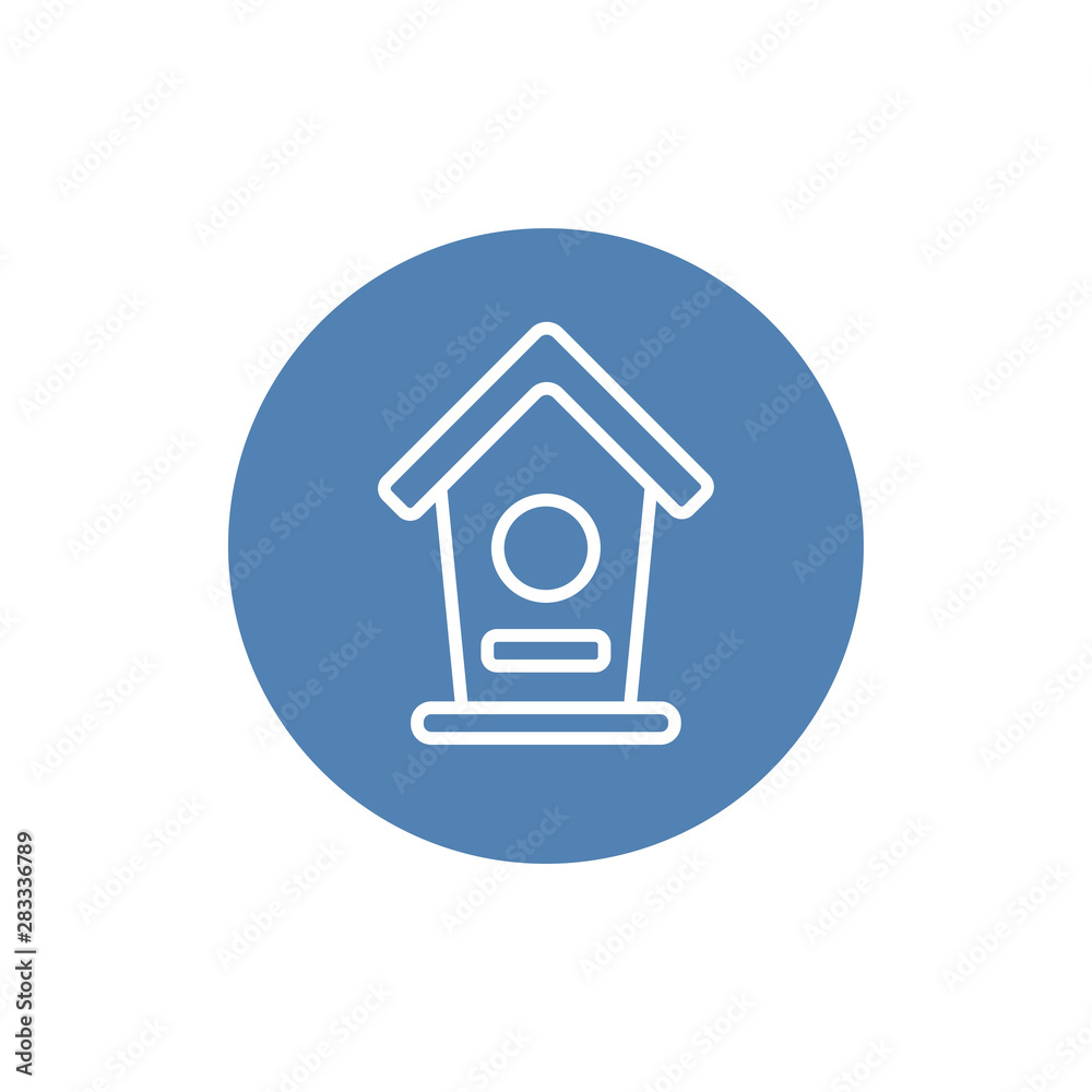 Birdhouse, garden house for birds vector icon. Flat vector illustration on white background. EPS 10 Birdhouse, garden house for birds vector icon. Flat vector illustration on white background. EPS 10