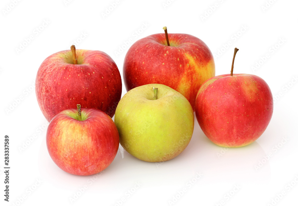 red and green apples isolated on white background red and green apples isolated on white background