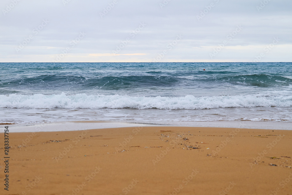 Photo of the sunny summer sandy beach