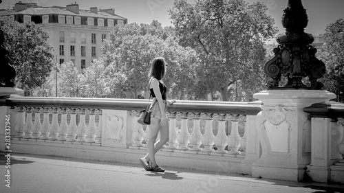 French girl in the city of Paris