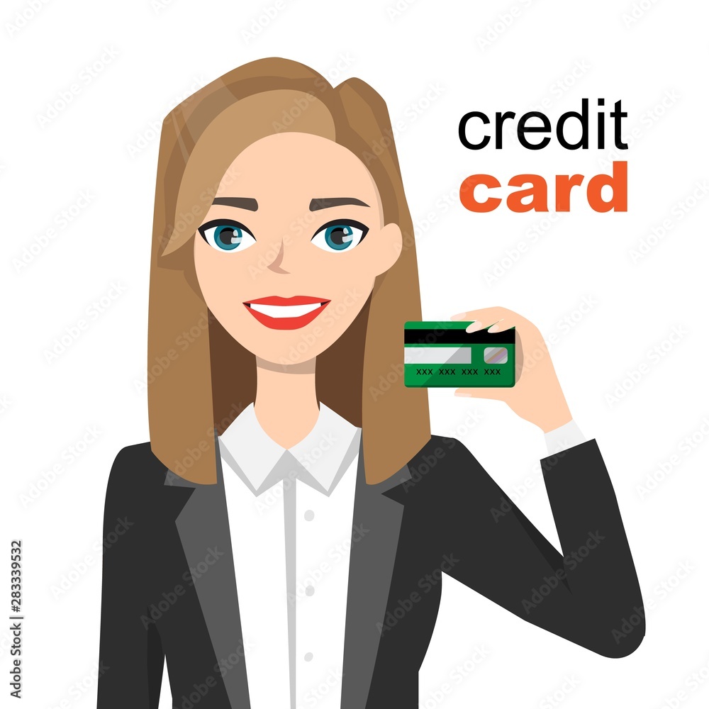 Young beautiful woman smiling, showing, presenting credit card for making paymen. Young beautiful woman smiling, showing, presenting credit card for making paymen.