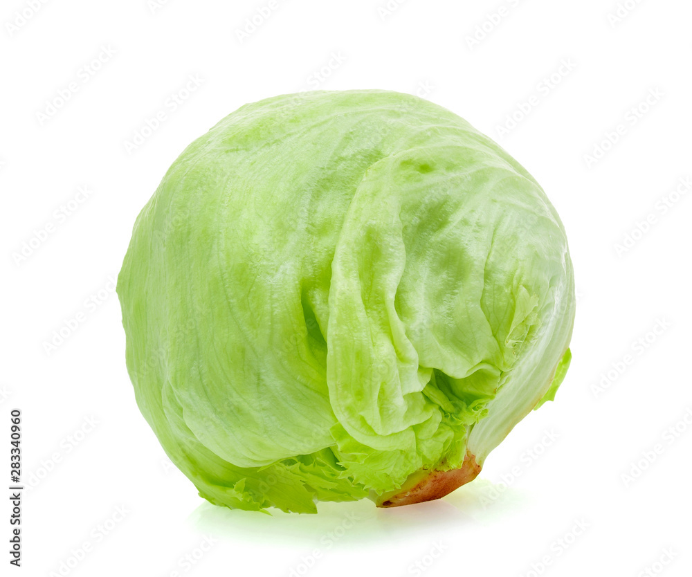 Green Iceberg lettuce on white background Green Iceberg lettuce on white background