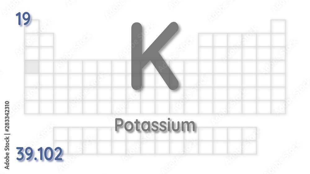 Potassium chemical element  physics and chemistry illustration backdrop