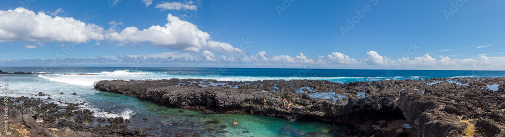 Beautiful natural pool on Reunion island coastline