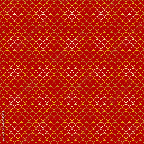 Red and golden chinese traditional pattern collection. Abstract asian background. Decorative chinese wallpaper. Endless texture for wallpaper, pattern fills, web page background, surface textures.