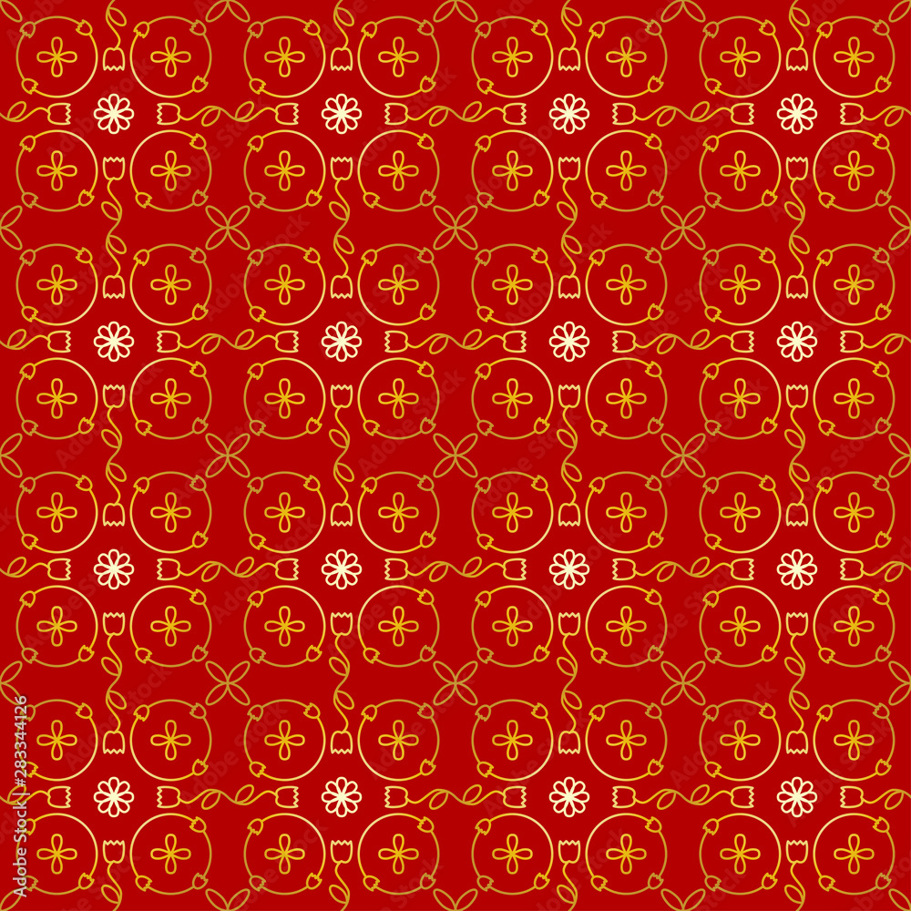 Red and golden chinese traditional pattern collection. Abstract asian  background. Decorative chinese wallpaper. Endless texture for wallpaper,  pattern fills, web page background, surface textures. Stock Vector | Adobe  Stock