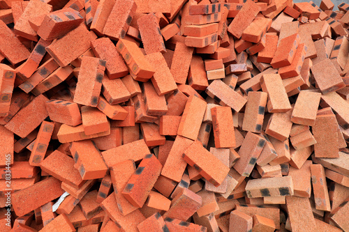 Red bricks piled together