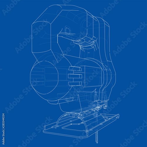 Outline Jig saw. Vector