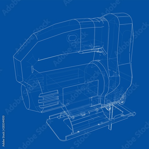 Outline Jig saw. Vector