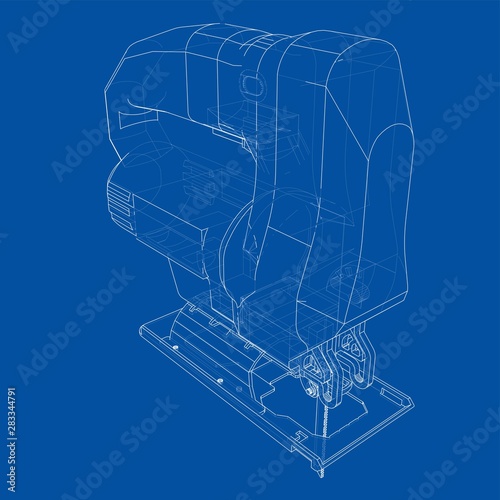 Outline Jig saw. Vector