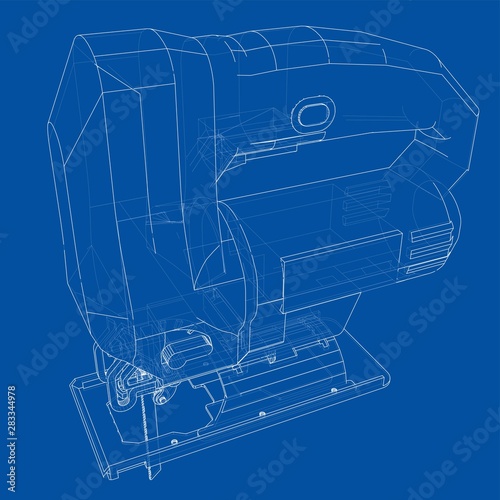 Outline Jig saw. Vector