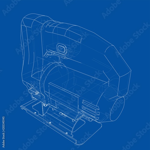 Outline Jig saw. Vector