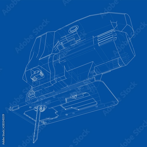Outline Jig saw. Vector