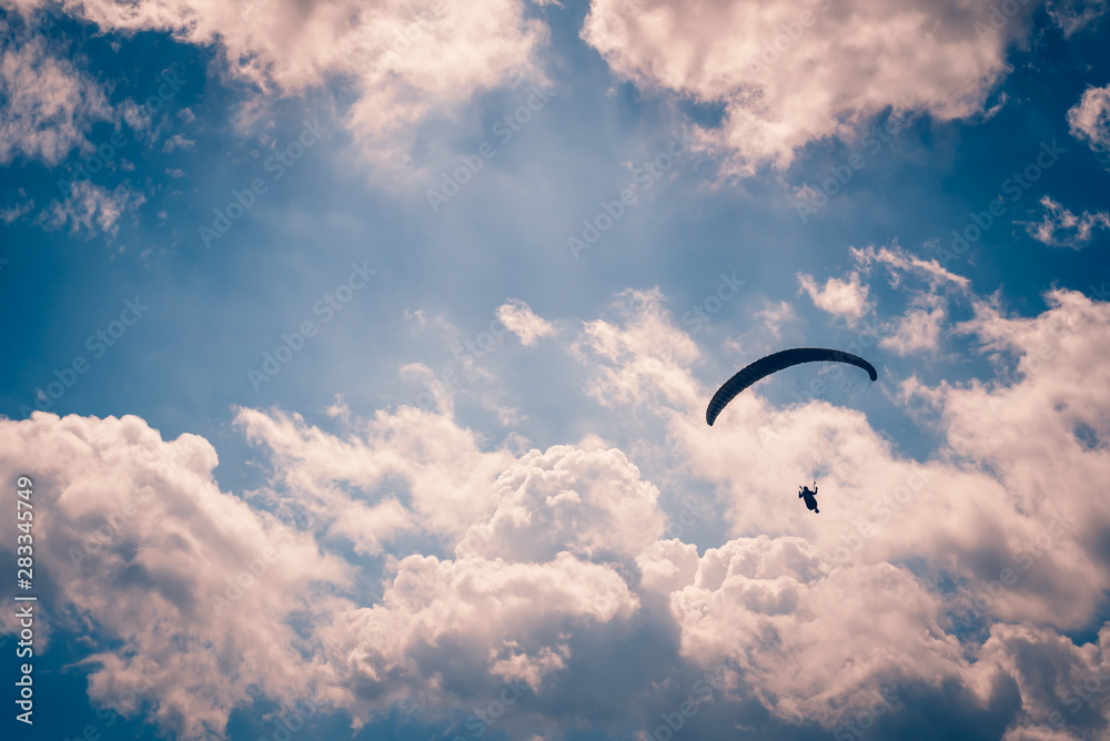 Skydive, paragliding cloncept, freedom in the sky Skydive, paragliding cloncept, freedom in the sky
