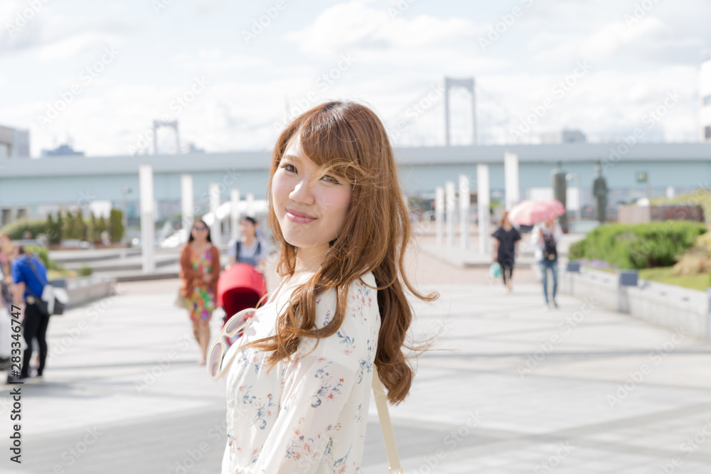 Fototapeta premium Berry cute Japanese young woman.