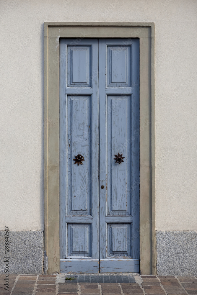 ancient wooden grey door,  Monza Italy 