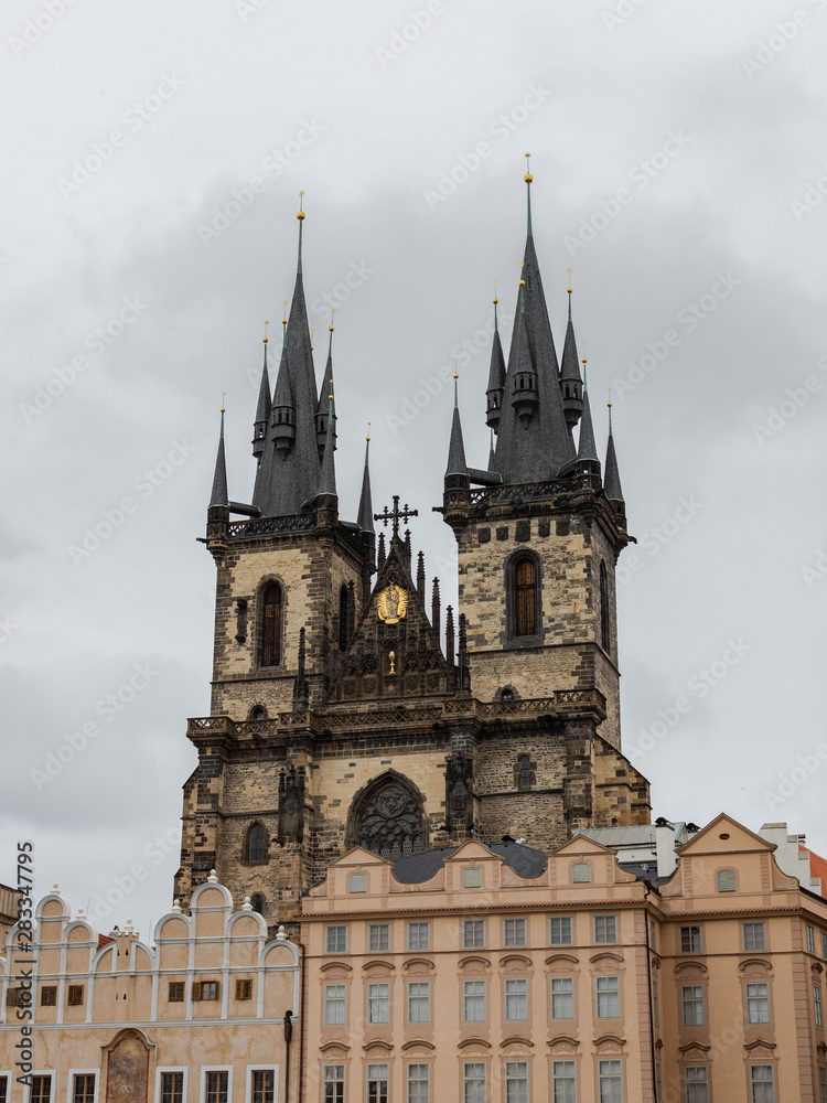The Church of Mother of God before Tyn , Czech Kostel , gothic church , Old Town of Prague, Czech Republic