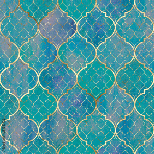 Watercolor abstract geometr...