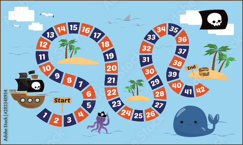 Vector illustration of Puzzle game Pirate ladder