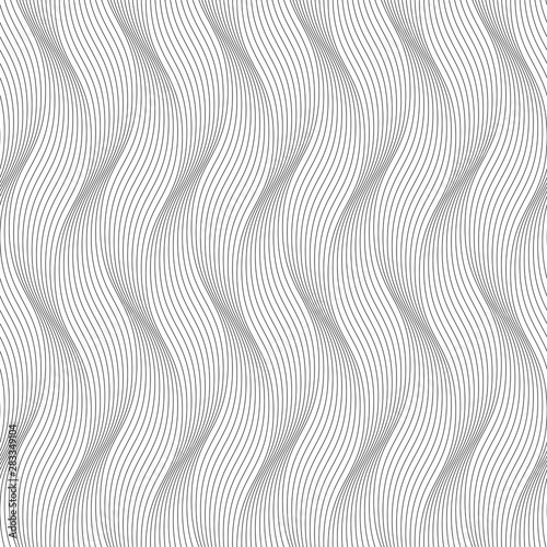 op art monochrome wave pattern. seamless vector background.