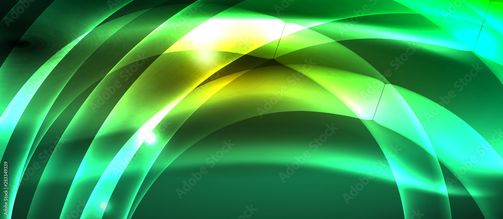 Neon shiny light glowing wave lines Neon shiny light glowing wave lines