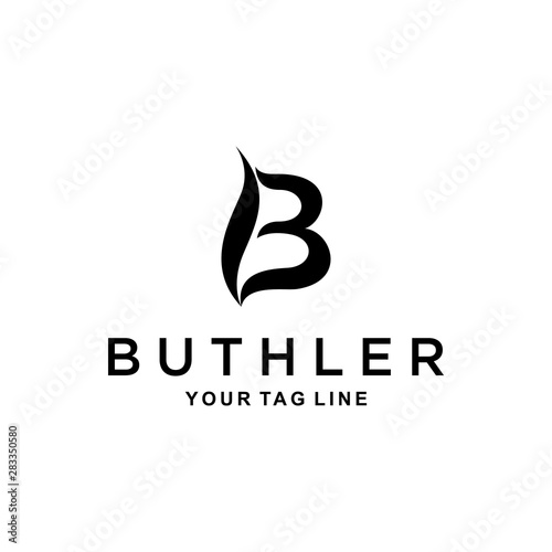 Illustration of a unique formed letter B sign logo design