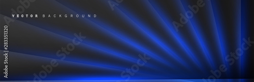 Blue light line shadow dark grey luxury background