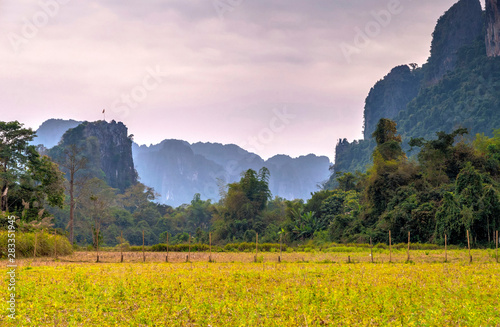 Scenic landscape around Vang Vieng