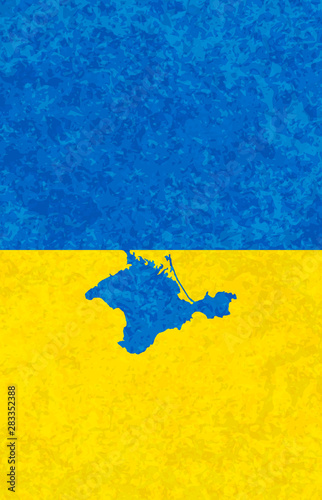 Ukraine flag with Crimea pinensula