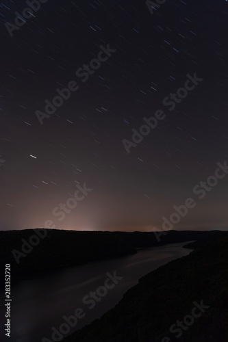 river and a night sky