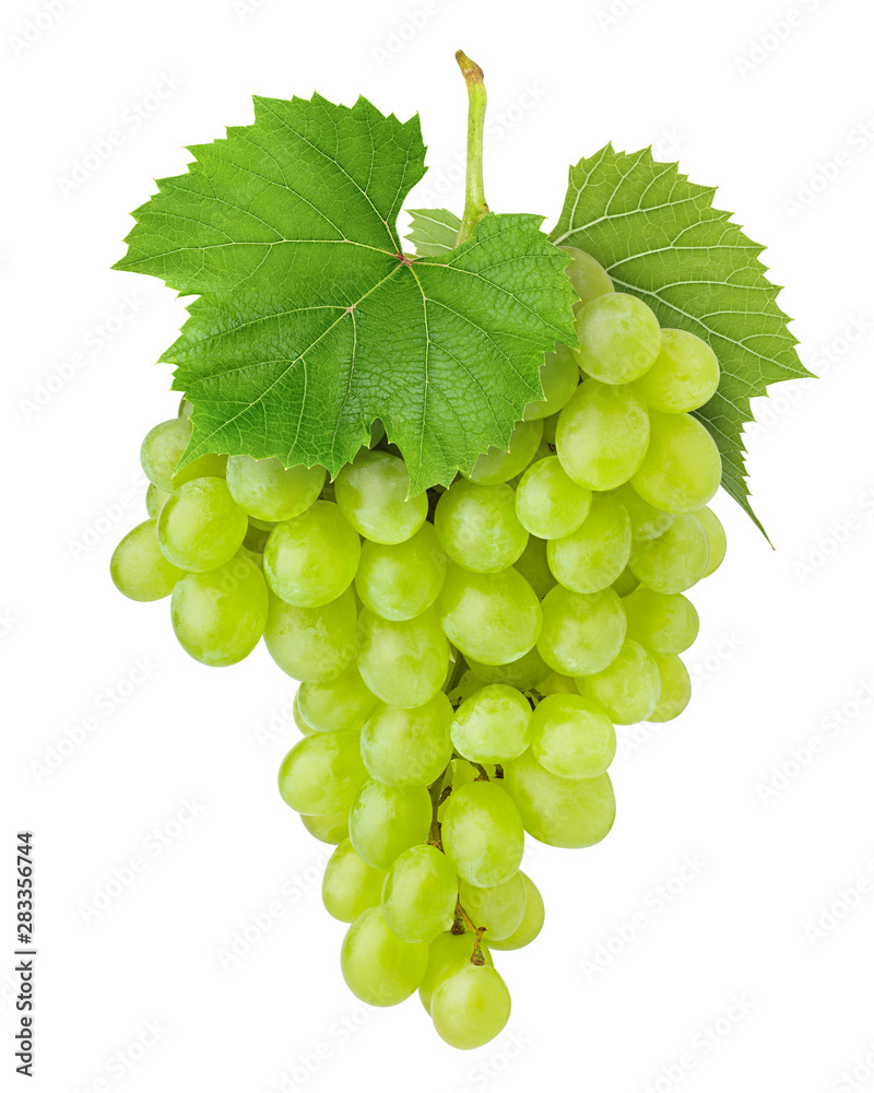 Green grape, isolated on white background, clipping path, full depth of field Green grape, isolated on white background, clipping path, full depth of field