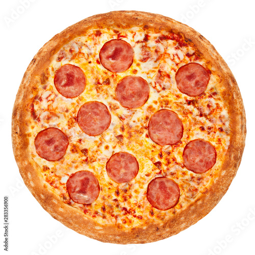 Pizza Pepperoni, isolated on white background, clipping path, full depth of field