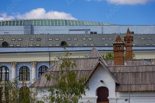 Photography Old wooden roofs of buildings in Moscow