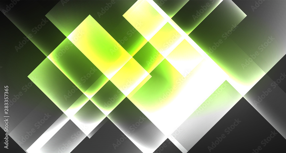 Neon shiny color squares on black, modern template Neon shiny color squares on black, modern template