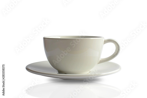 White coffee cup isolated on a white background with clipping path