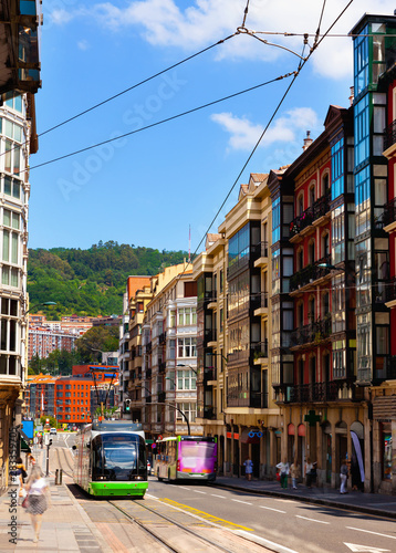 Streets view of Bilbao in summer. Basque Country, Bilbao