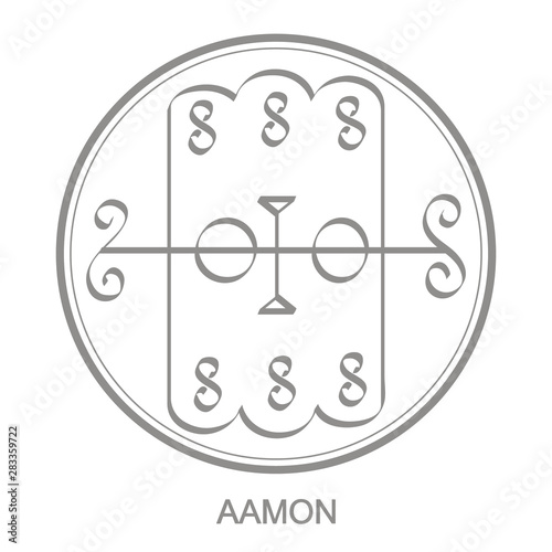 Vector icon with symbol of demon Aamon. Sigil of Demon Aamon