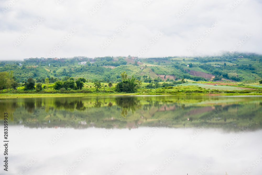 Beautiful landscape view lake of reservoir.Thailand. Beautiful landscape view lake of reservoir.Thailand.