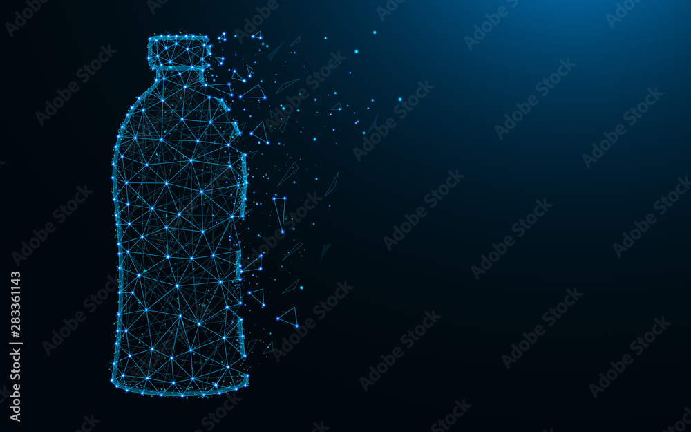 Vetor de Bottle low poly design, drink abstract geometric image ...