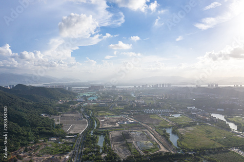 panoramic city skyline in hangzhou china